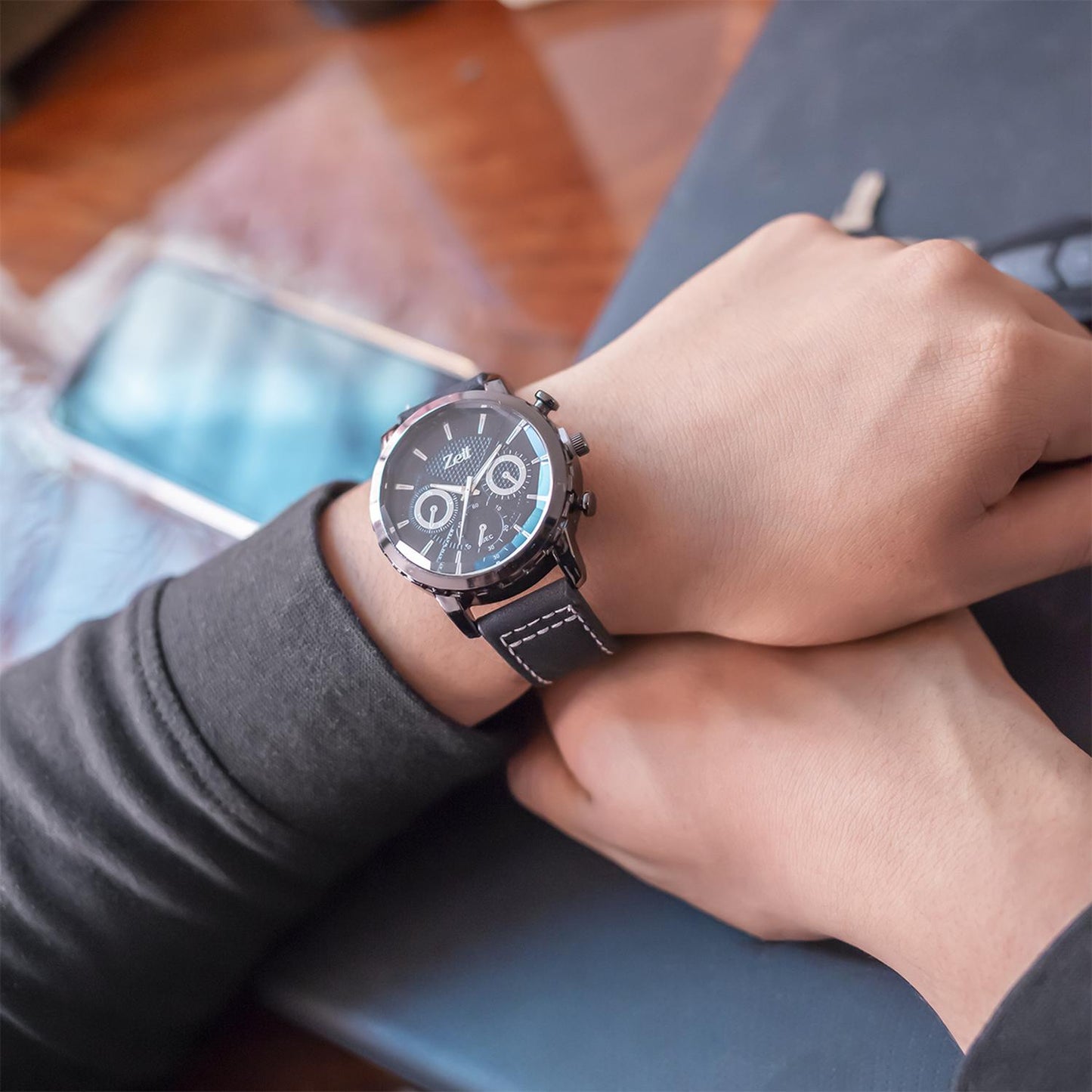 Reloj Análogo Zeit Casual Hombre Tacto Piel