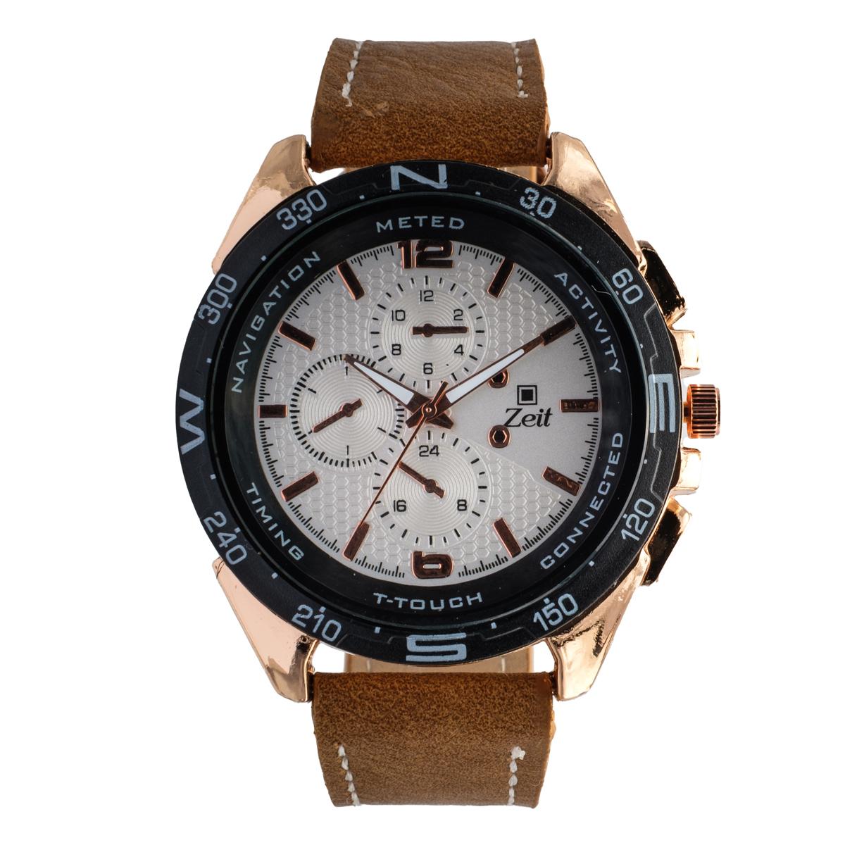 Reloj Análogo Zeit Caballero Correa De Tacto Piel Casual