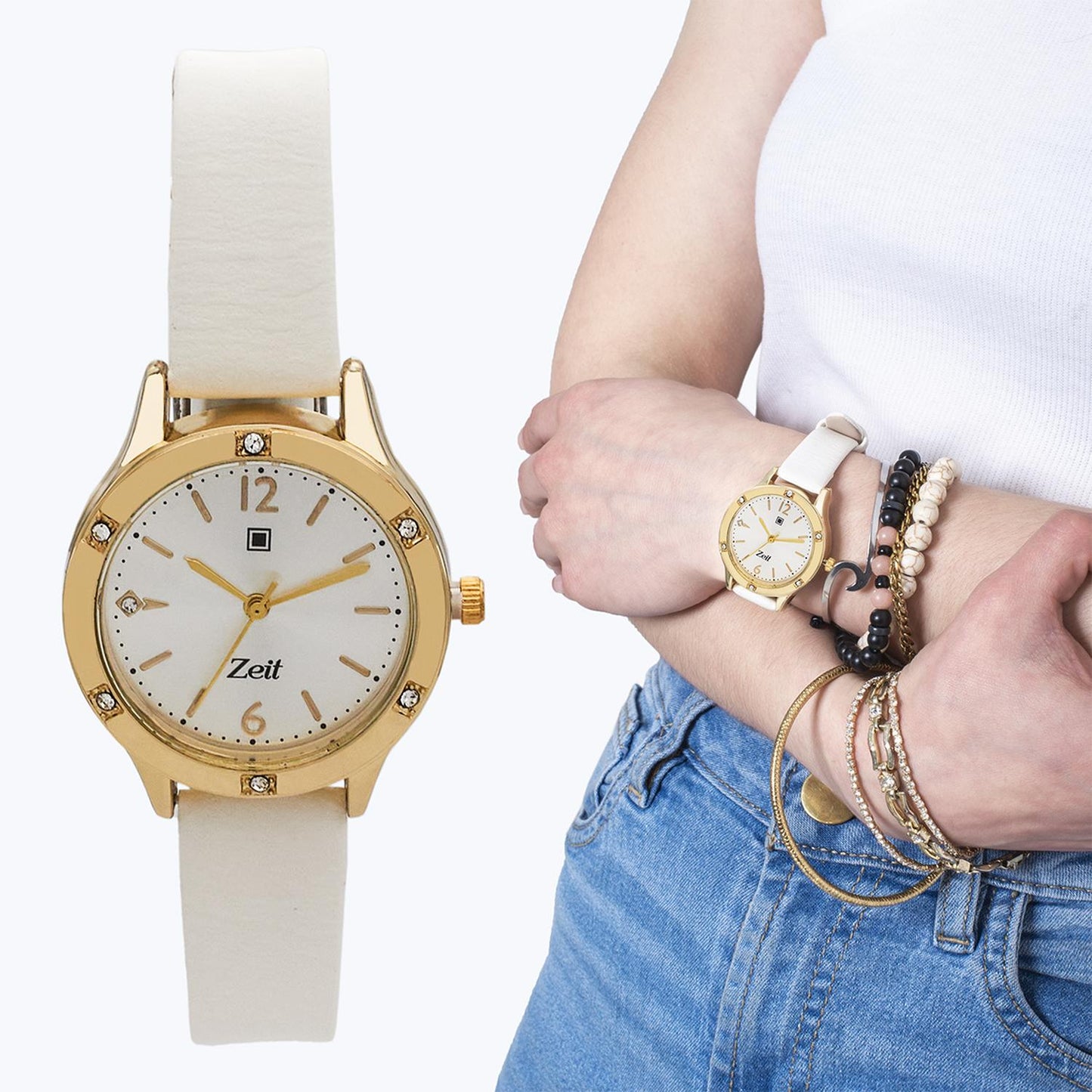 Reloj Análogo Zeit Casual Mujer Tacto Piel