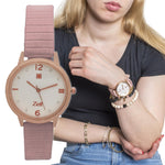 Reloj Análogo Zeit Casual Mujer Tacto Piel Textura