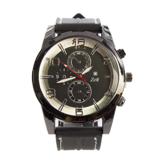 Reloj Zeit de Hombre tipo Análogo extensible Silicon color Negro