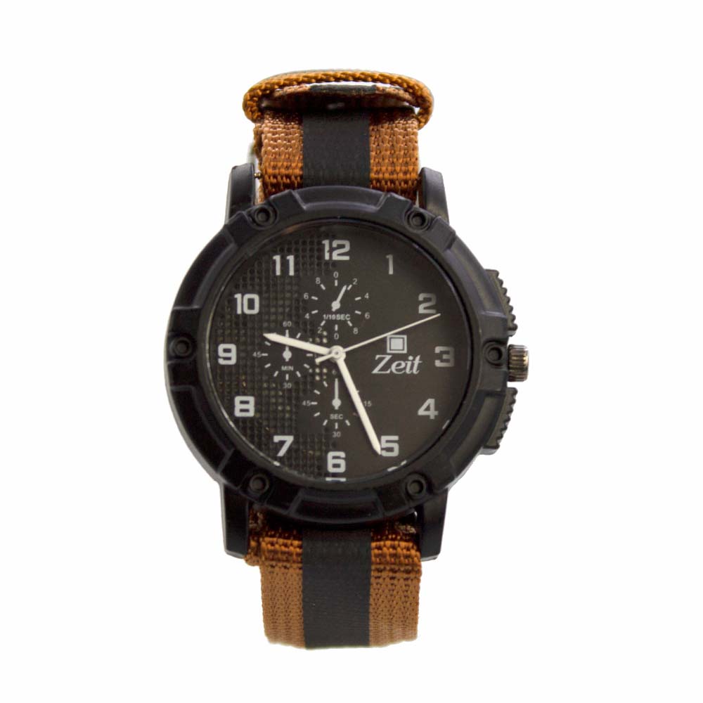 Reloj Zeit para Hombre fondo negro con indicadores Blancos