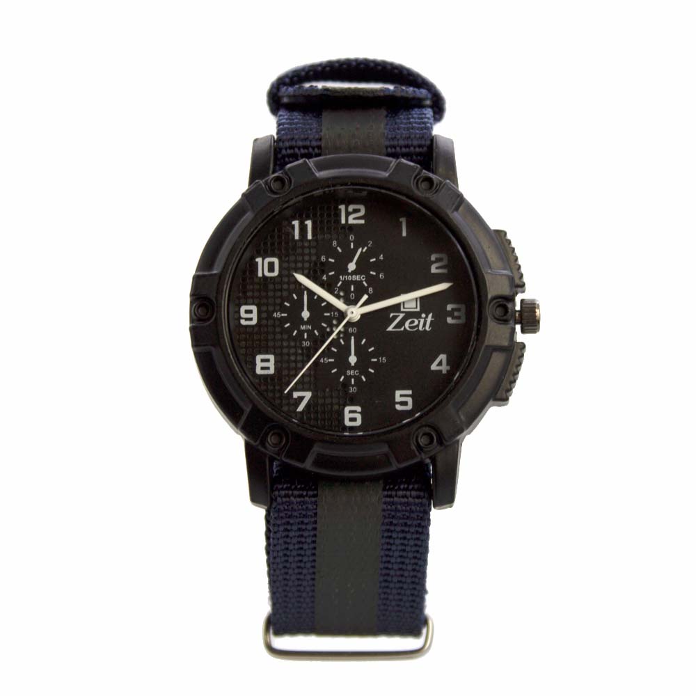 Reloj Zeit para Hombre fondo negro con indicadores Blancos