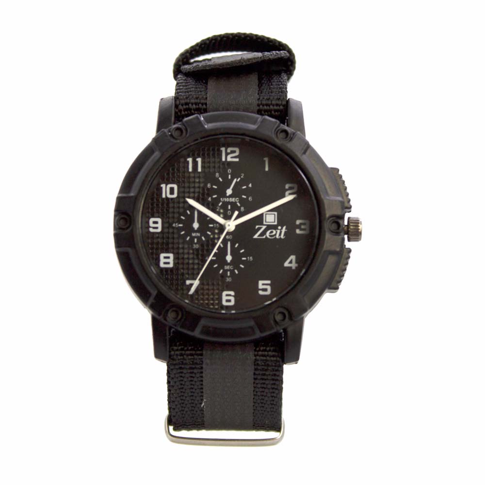 Reloj Zeit para Hombre fondo negro con indicadores Blancos