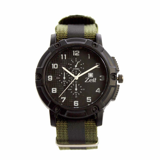 Reloj Zeit para Hombre fondo negro con indicadores Blancos