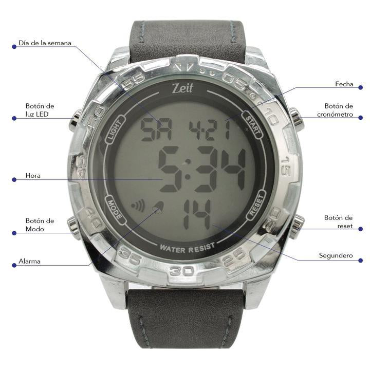 Reloj Zeit de Hombre  tipo Digital Tactopiel Negro