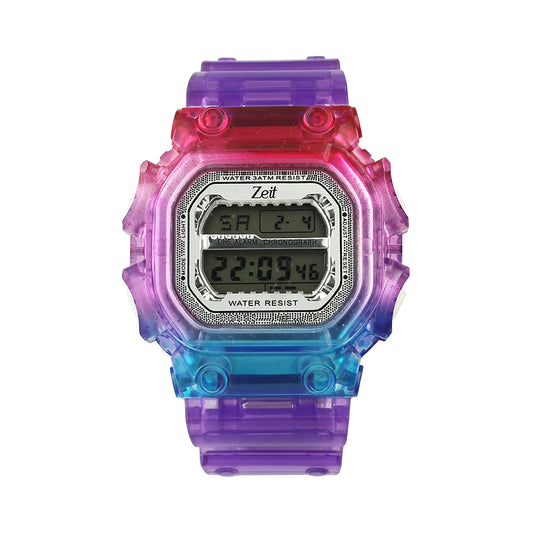 Reloj Zeit Dama Plastico Digital Transparente Morado CB00018073