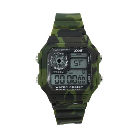 Reloj Zeit/Hombre/Plastico/Camuflaje Verde/Caja Cuadrada - CB00018779