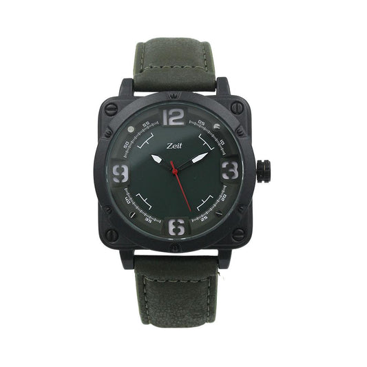 Reloj Zeit hombretacto piel/verde/caja cuadrada cara verde - CB00018905