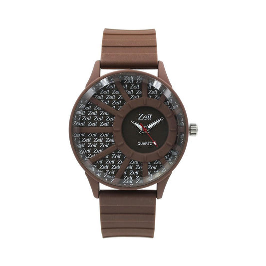 Reloj Zeit Hombre Caucho Café  Caja Café - CB00019995