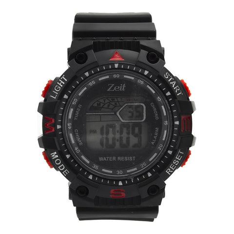 Reloj Zeit circular para Hombre tipo digital con detalles en rojo 3319-20474