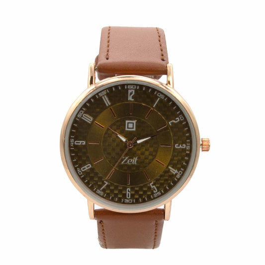 Reloj Zeit de Hombre tipo Análogo extensible Tactopiel color Cafe