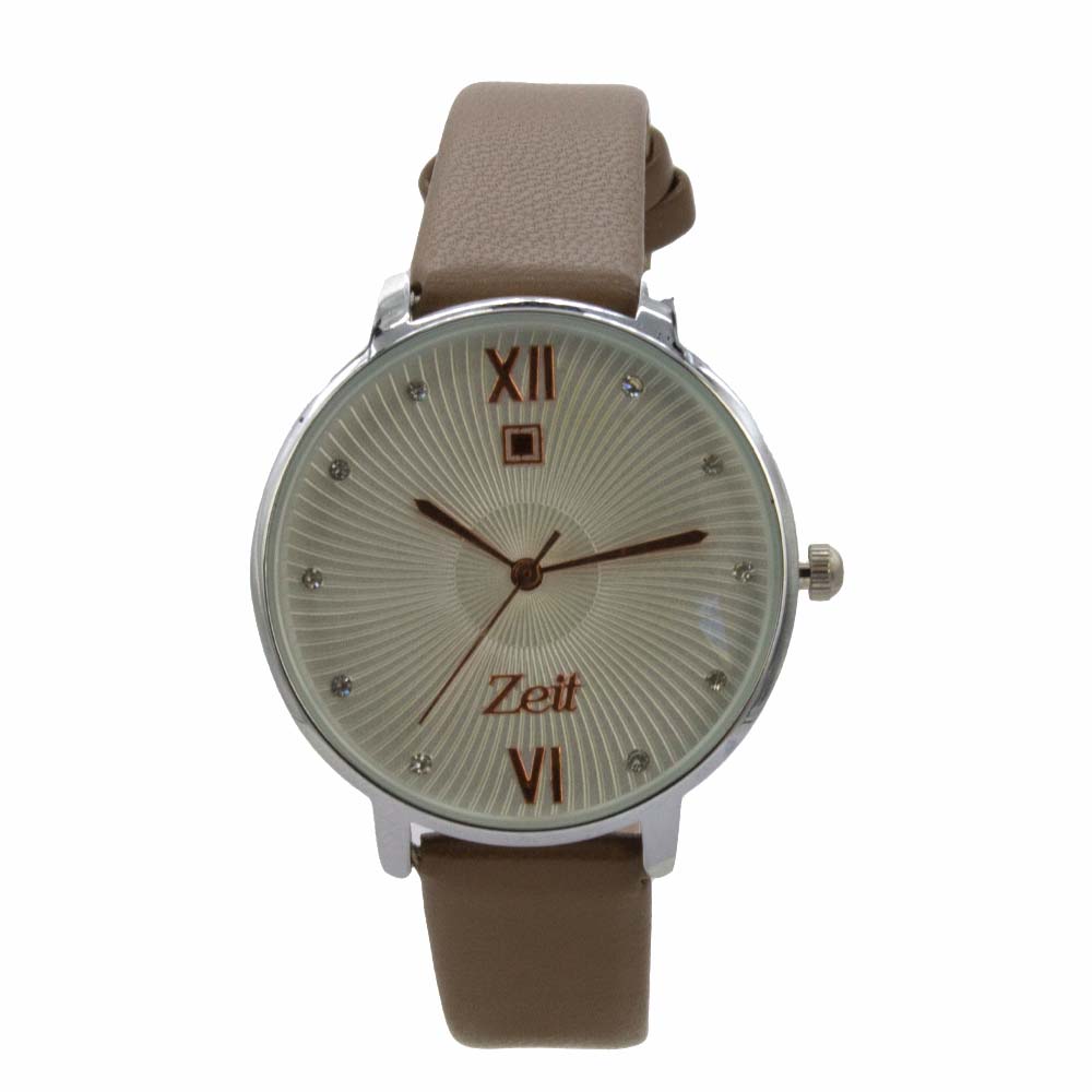 Reloj Zeit Mujer Analogo caqui Plateado/Silver Blanco