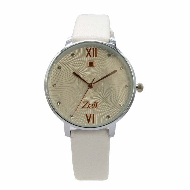 Reloj Zeit Mujer Analogo caqui Plateado/Silver Blanco