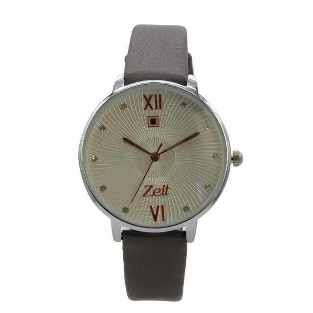 Reloj Zeit Mujer Analogo caqui Plateado/Silver Blanco