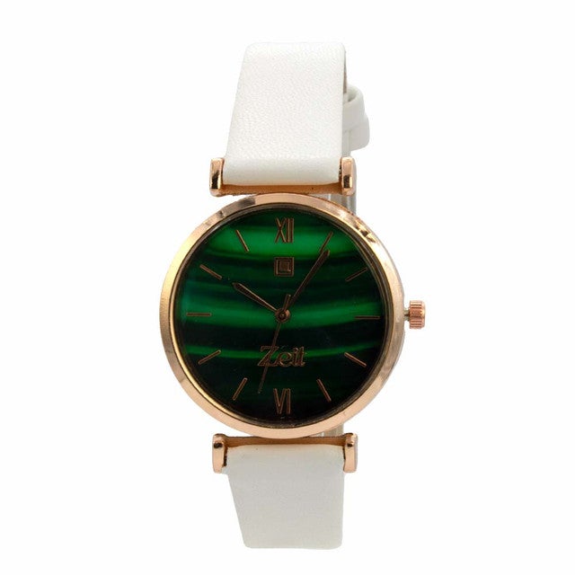 Reloj Zeit Mujer Análogo Café Rosa dorado/oro rosa Verde