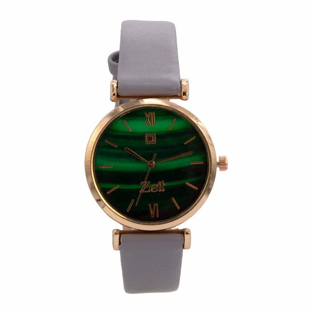 Reloj Zeit Mujer Análogo Café Rosa dorado/oro rosa Verde