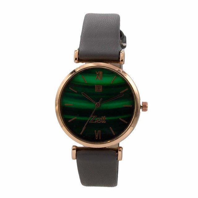 Reloj Zeit Mujer Análogo Café Rosa dorado/oro rosa Verde