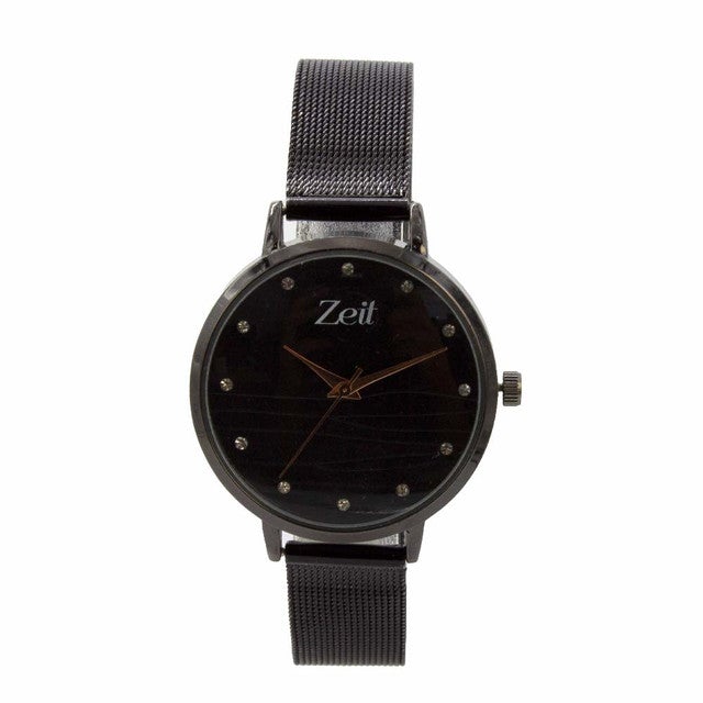 Reloj Zeit Mujer Análogo Negro Mesh