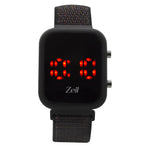 Reloj Zeit Digital Sin Género Velcro Verde Led Rojo