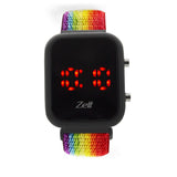 Reloj Zeit Digital Sin Género Velcro Gris Led Rojo