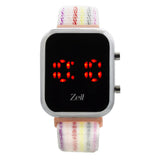 Reloj Zeit Digital Sin Género Velcro Gris Led Rojo