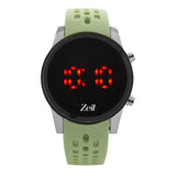 Reloj Zeit Digital Sin Género Silicón Hueso Led Rojo