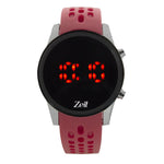 Reloj Zeit Digital Sin Género Silicón Rojo Led Rojo