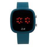 Reloj Zeit Digital Sin Género Silicón Morado Led Rojo