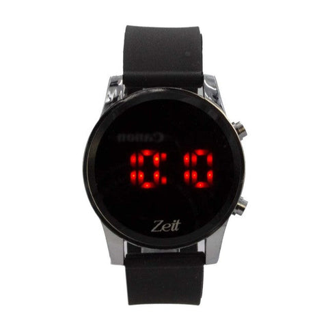Reloj Zeit Sin género Digital Negro Plateado/Silver Negro