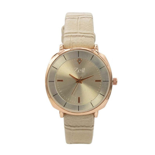 Reloj Zeit Mujer Análogo crema Rosa dorado/oro rosa Crema