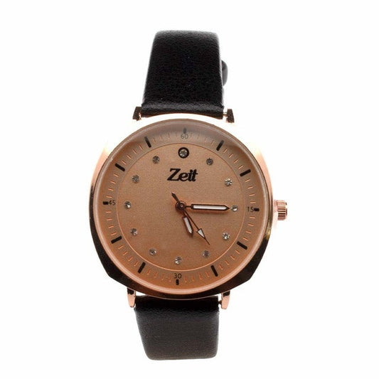 Reloj Zei tMujer Analogo Negro Rosa dorado/oro rosa Anaranjado/Naranja