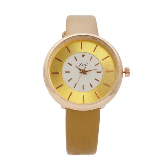 Reloj Zeit Mujer Análogo Café Rosa Dorado/Oro Rosa Amarillo