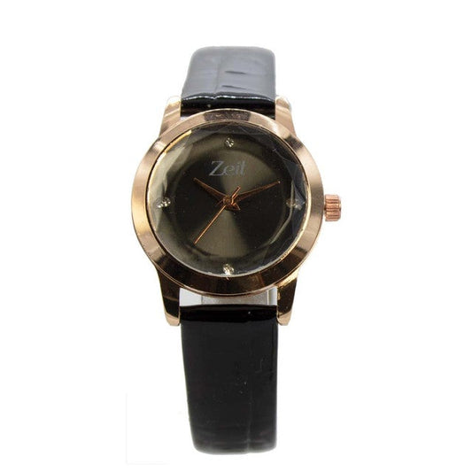 Reloj Zeit Mujer Análogo Negro Rosa Dorado/Oro Rosa Negro