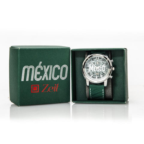 Reloj Zeit Hombre Caucho Verde México con estuche incluido.