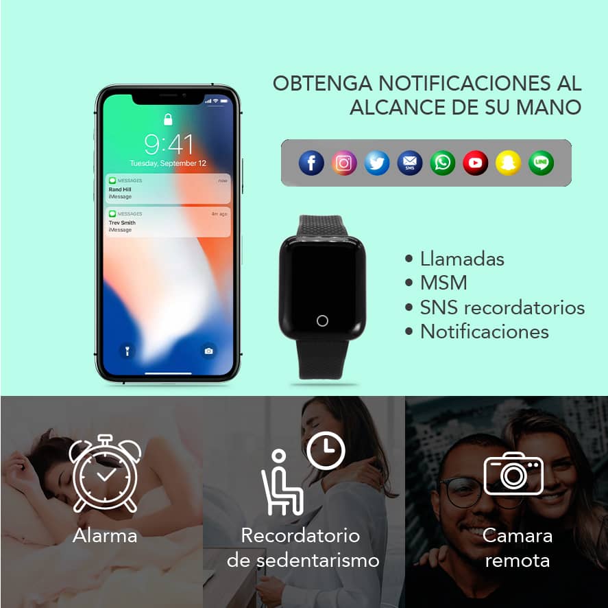 Reloj Zeit smartwatch circular correa roja 20401
