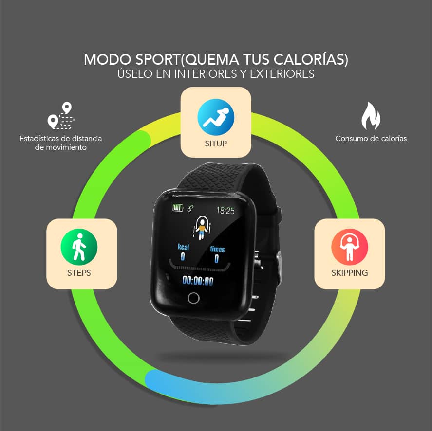 Reloj Zeit smartwatch circular correa roja 20401