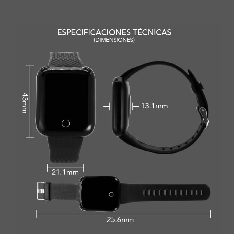 Reloj Zeit smartwatch circular correa roja 20401