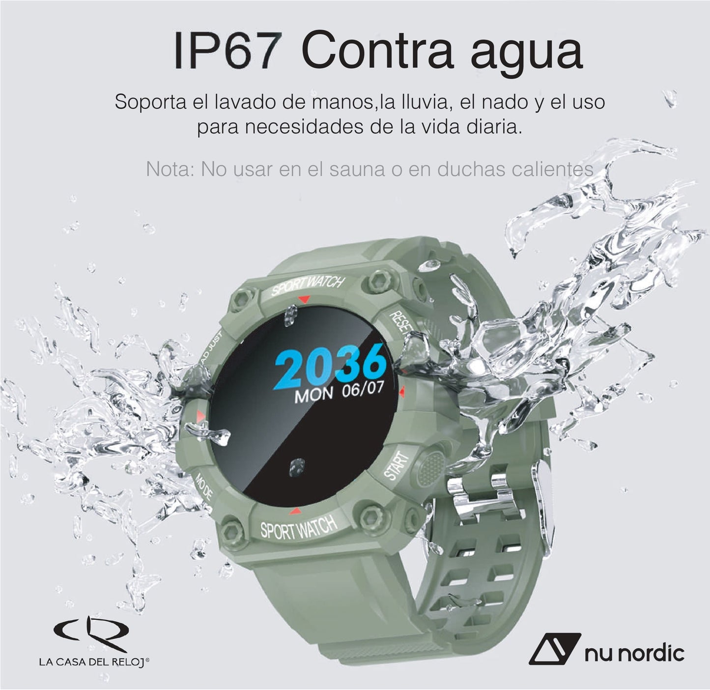 Reloj Smartwatch Nu Nordic  Sport (correr, ciclismo, escalada) contra el agua rosa 17108