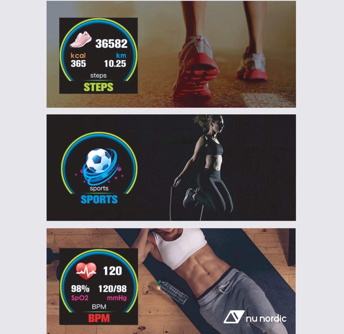Reloj Smartwatch Nu Nordic  Sport (correr, ciclismo, escalada) contra el agua rosa 17108