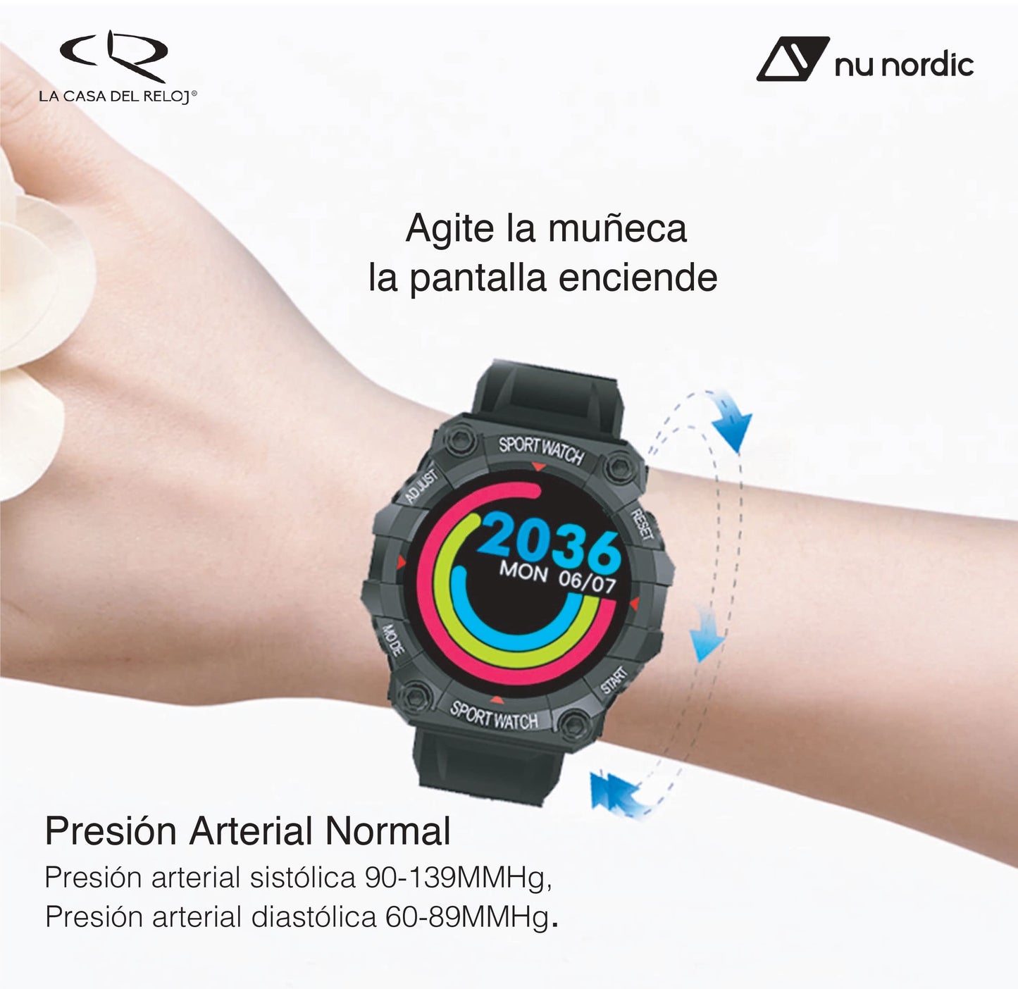 Reloj Smartwatch Nu Nordic  Sport (correr, ciclismo, escalada) contra el agua rosa 17108