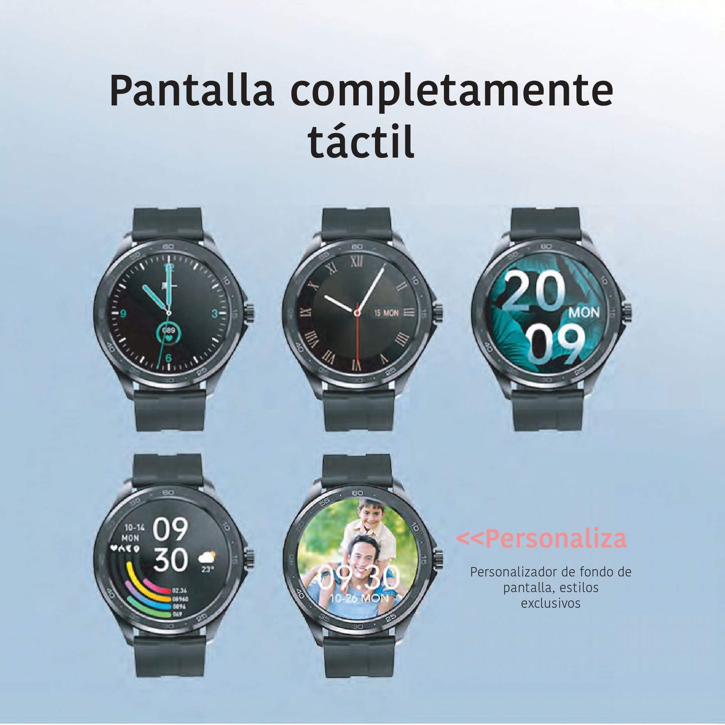 Reloj Smartwatch Nu Nordic Sport Pantalla HD Plata 17229