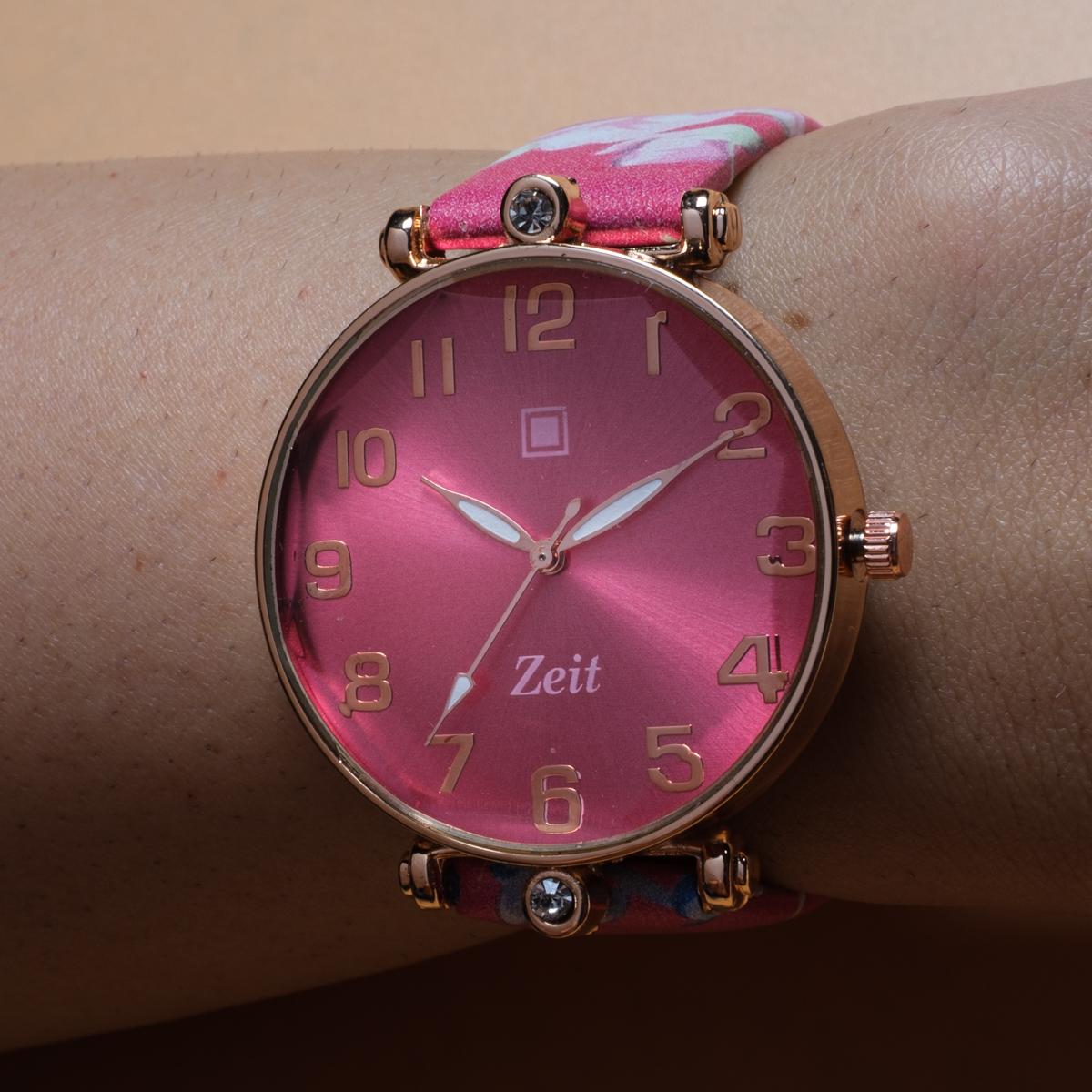 Reloj Análogo Zeit Dama Casual correa De Tacto Piel Flor