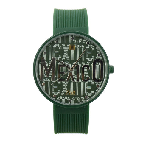 Reloj Zeit Hombre Silicon Verde Edición México con estuche incluido.