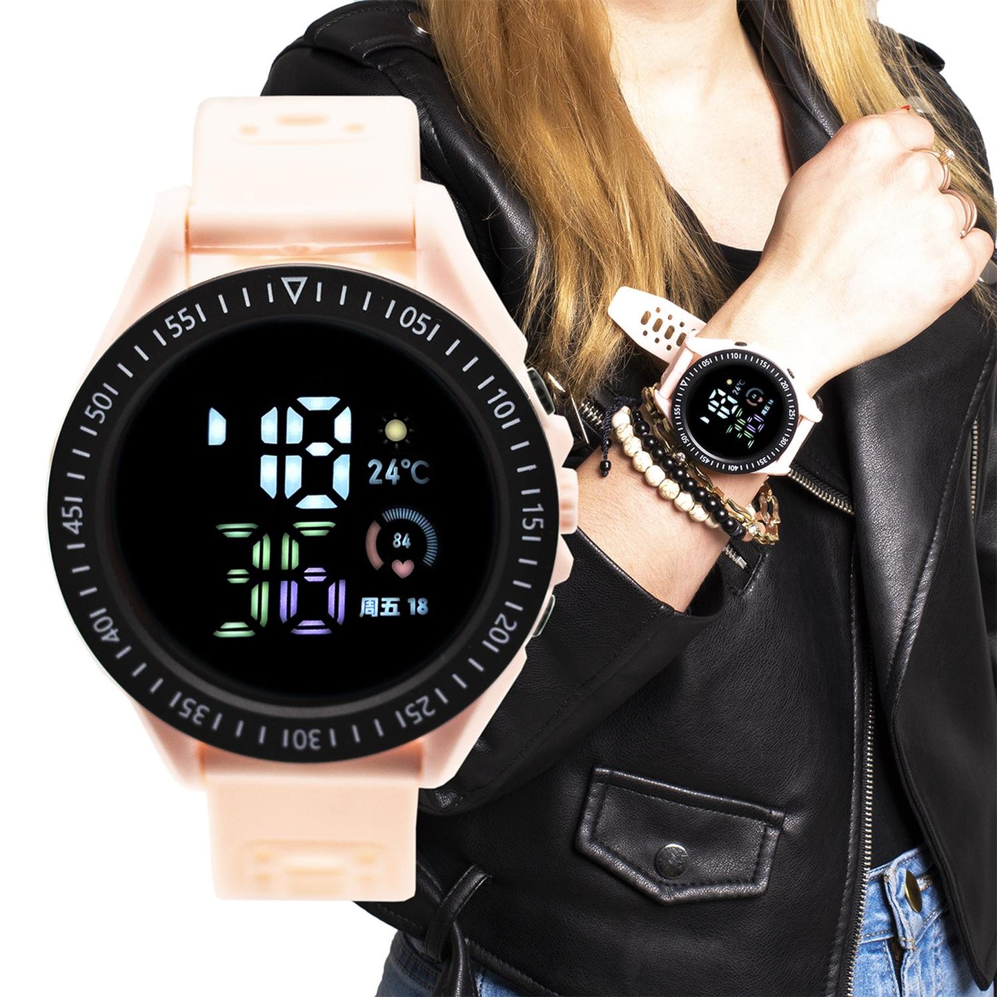 Reloj Digital Zeit Casual Unisex Silicón Redondo